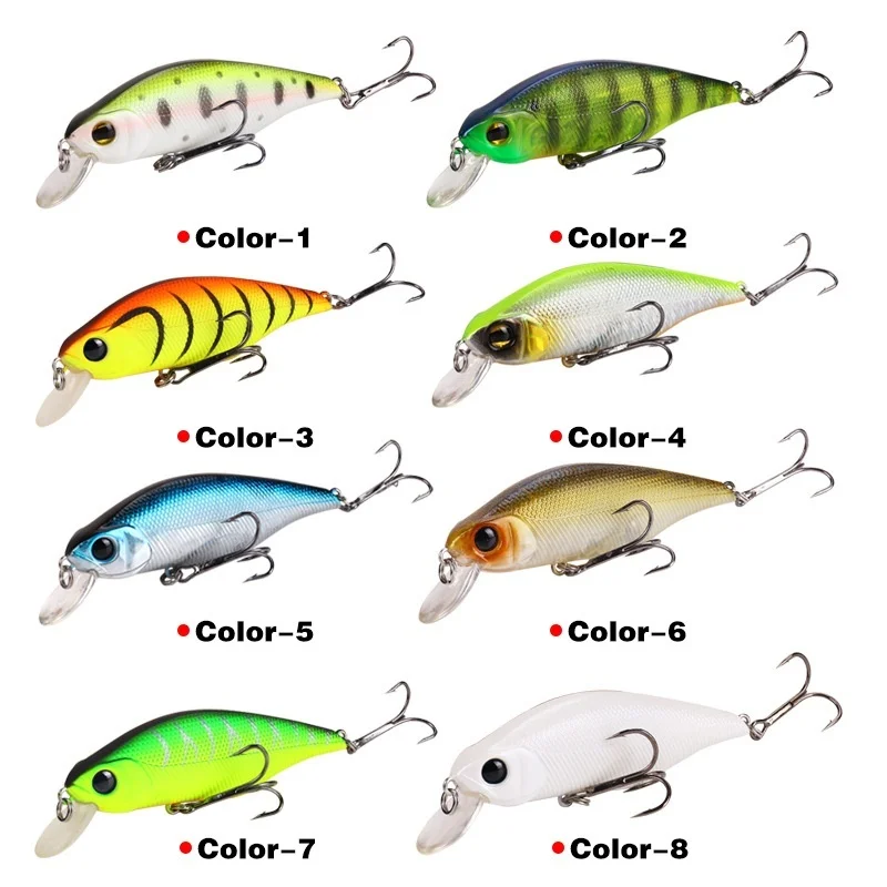 

1PCS Fishing Lure Minnow Crankbait 3D Hard Bait Tight Wobble Slow sinking Jerkbait Fishing Tackle Free Shipping