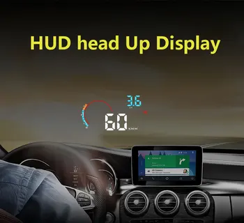 

kebidumei 4.0" OBD2 Hud Over Speed Car Alarm On Board Computer Speedometer Windshield Projector Head Up Display