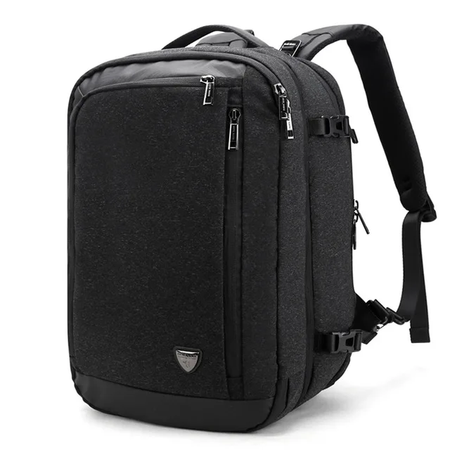 ARCTIC HUNTER Разборные многофункциональные 17 дюймов рюкзаки для ноутбука для подростка бизнес мужской Mochila мужской рюкзак для путешествий сумка - Цвет: Black