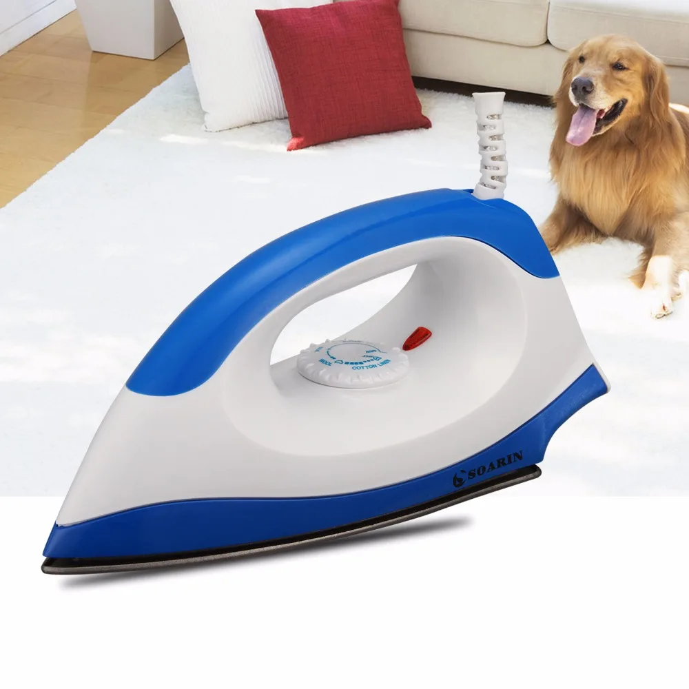 

1000W Electric Dry Iron Blue/Pink Irons 220 V Portable Wire Teflon Non-stick Baseplate With Adjusted Temperature Household
