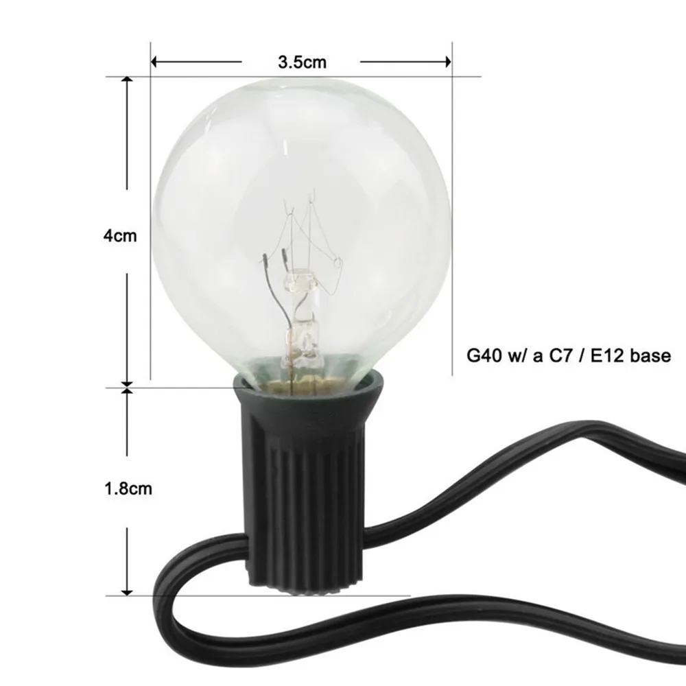 25X Globe G40 Incandescent Bulbs, Warm E12 Base Replacement Clear Glass Bulbs for G40 Wedding Light String 25X Globe G40 Incandescent Bulbs, Warm E12 Base Replacement Clear Glass Bulbs for G40 Wedding Light String