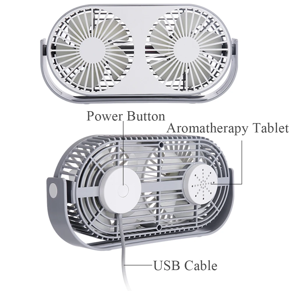 Пара вентиляторов THANKSHARE с воздушным охлаждением и двойной головкой, складной usb-вентилятор, вращение на 360 градусов, регулируемая скорость, портативный официальный вентилятор
