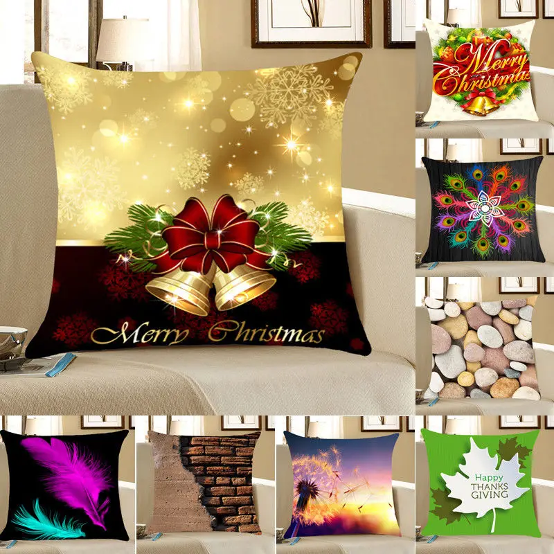 Magic Christmas Cushion Covers Pillow Case Reversible Sequin Glitter