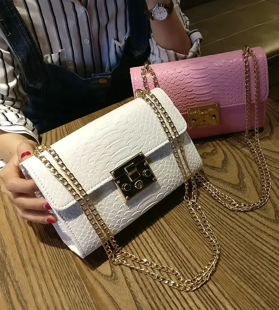 White Handbag Clutch Gold | White Handbag Gold Chain | White Gold Crossbody  Bag - Shoulder Bags - Aliexpress