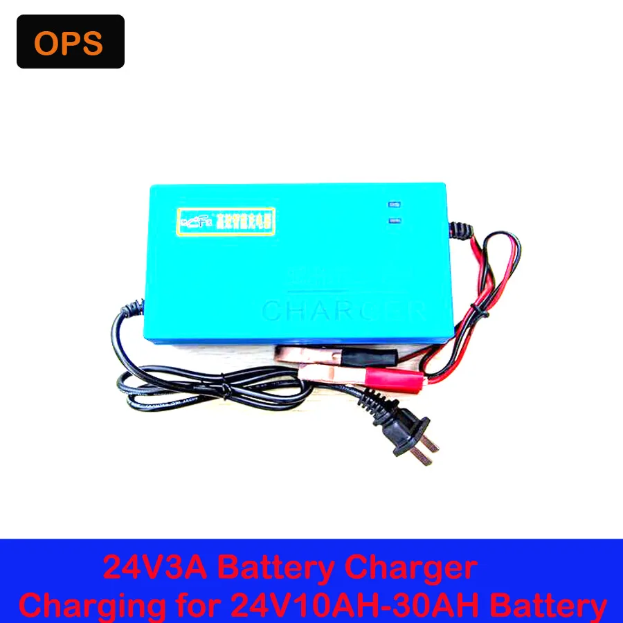 

OPS Car battery Lead Acid Battery Charger 24V 10AH-30AH For Electric Bike Bicyle Scooters DC100-240V Output 29.6V 3A Volt