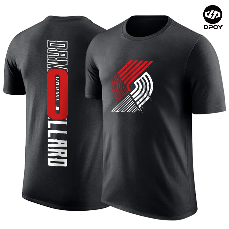 

Portland Damian Lillard C.J. McCollum T-shirt short-sleeved cotton sports basketball t-shirt dpoy brand