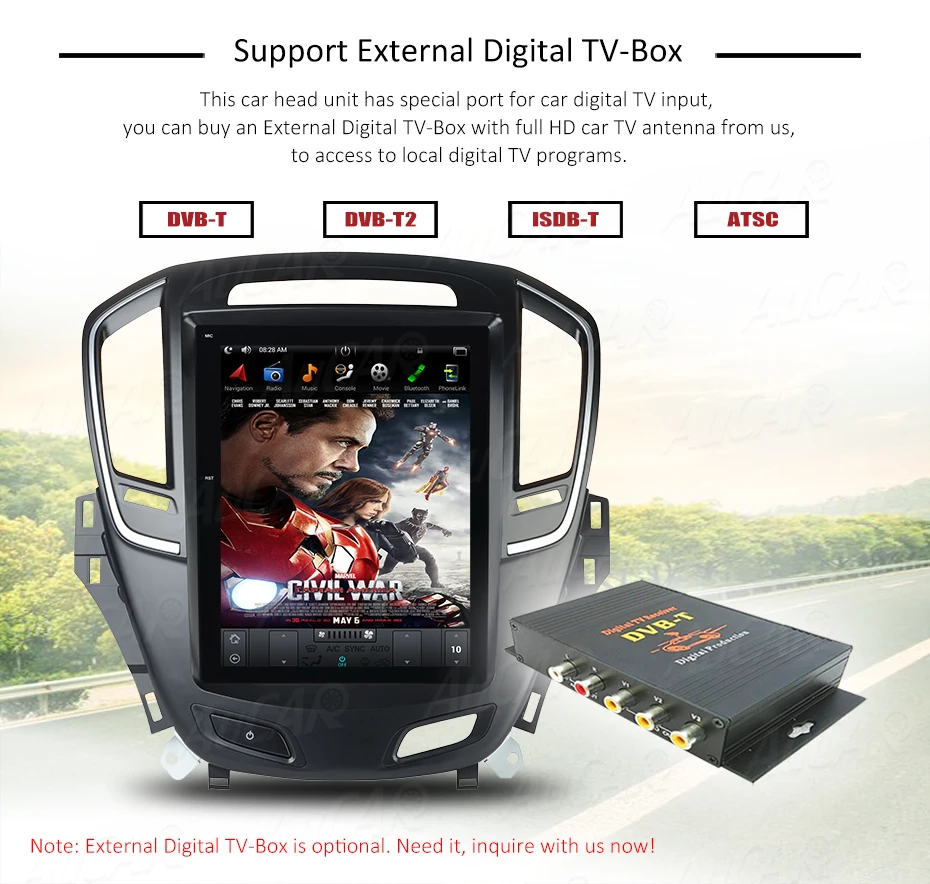 Best Android 7.1 10.4" Tesla Style for Opel Insignia Buick Regal 2014 - Car GPS Mulltimedia Bluetooth Radio WIFI 4G Vertical Stereo 14