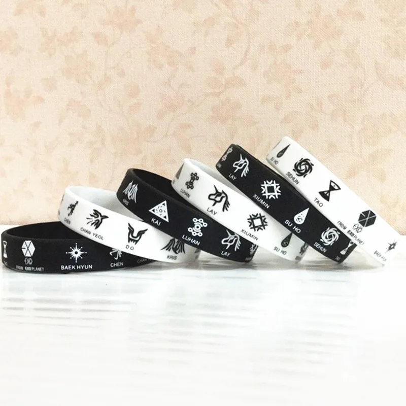 1 шт. спортивный силиконовый резиновый браслет kpop exo TAO CHRIS LUHAN XIU MIN BAEKHYUN CHEN LAY