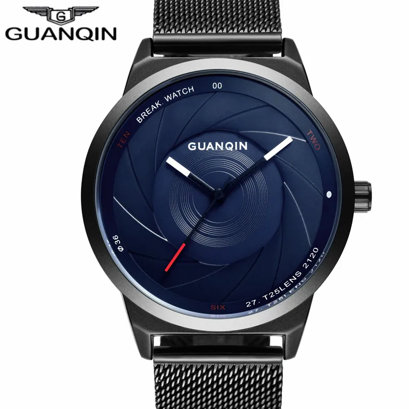 

GUANQIN Men Watches Simple Creative Top Brand Luxury Men Casual Sport Wristwatch Steel Ultra Thin watches Relogio Masculino Male