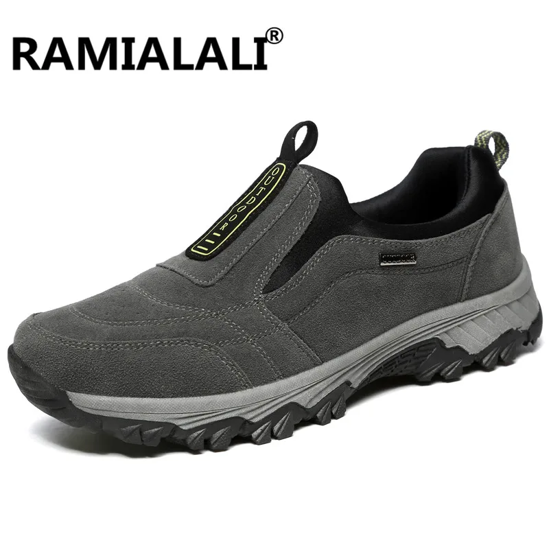 

Ramialali Men Hiking Shoes Nubuck Climbing Shoes Waterproof Outdoor Trekking Shoes Leather Mountain Shoes Men Sneaker