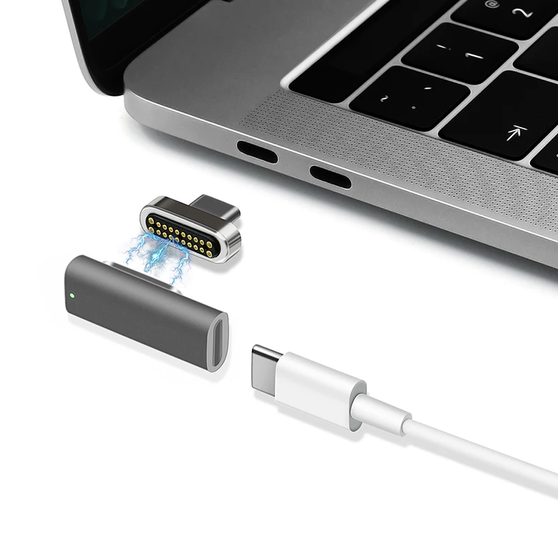Magnetic USB Type C Adapter USB 3 1 Right Angle 10 Gb s PD 100W Quick