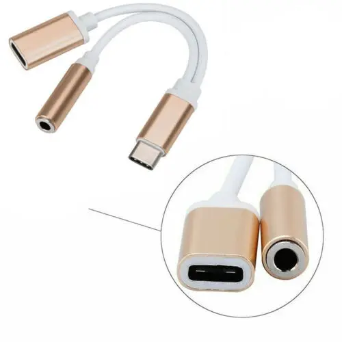 2в1 USB C type-C до 3,5 мм разъем для наушников адаптер AUX/сбор данных синхронизации кабель