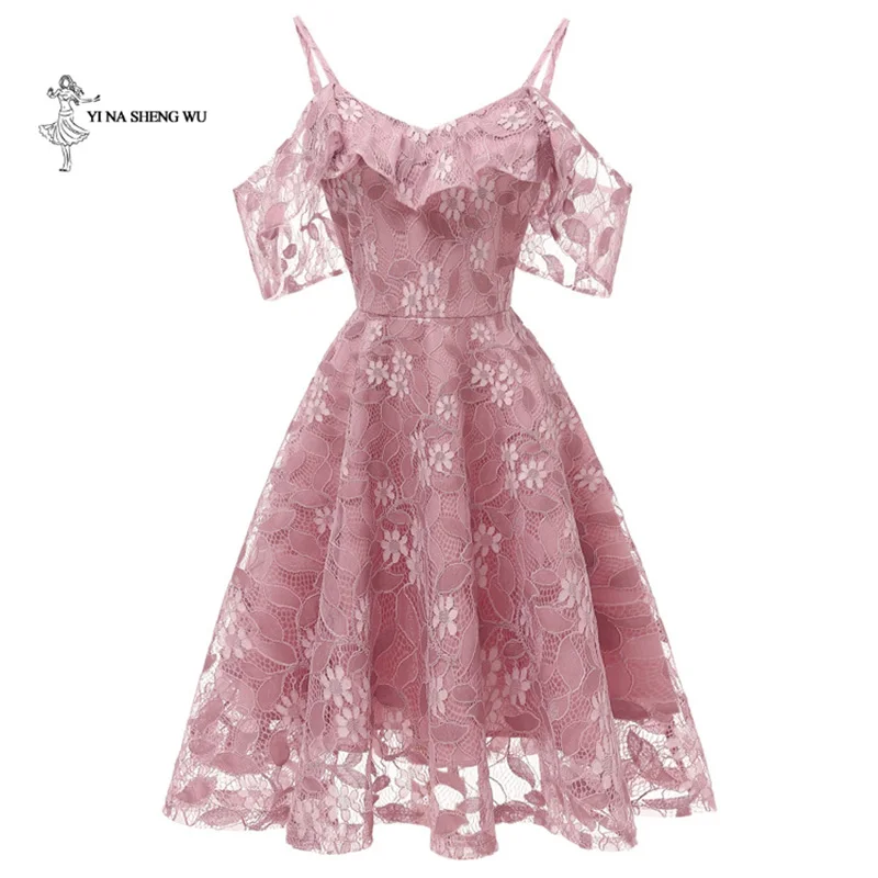 Женское платье одно слово плечо короткий рукав вечерние длинные платья Бальные Леди высококачественный Ужин клуб Бальные - Цвет: Color-F-Pink
