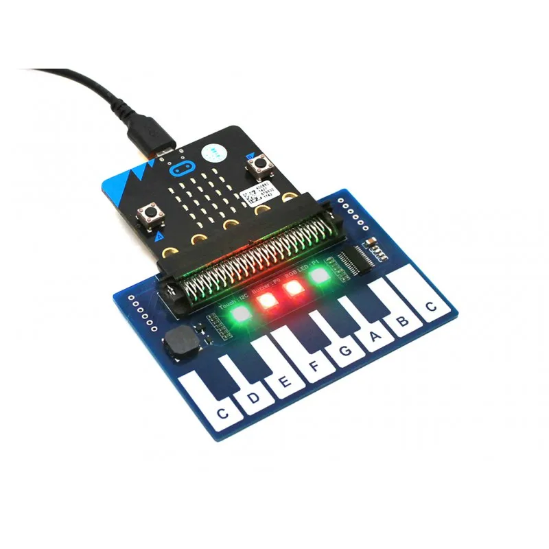 Mini Pianoforte Modulo per micro: bit Tasti a Sfioramento per Riprodurre la Musica con 4 RGB LED I2C Spilli di Controllo di interfaccia SPI GPIO Spille Plug and Play