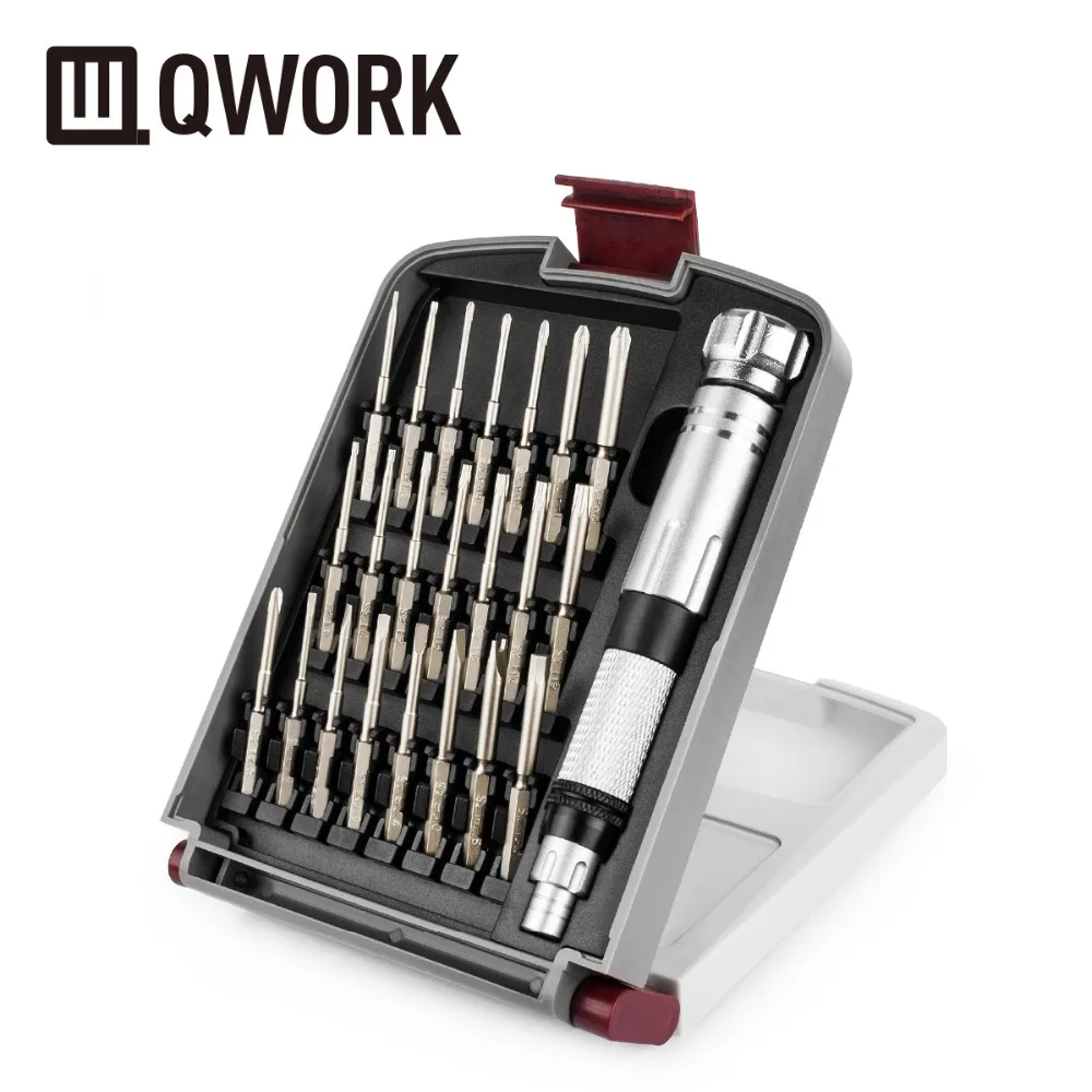 

QWORK 22-in-1 Precision Screwdriver Set with 22 Magnetic Bits for iPhone,Computer,Glass,Game Consoles, toys and Other Electronic