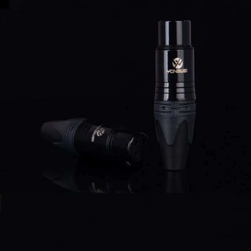 Позолоченный 3 контактный XLR Штекерный штекер аудио разъем для микрофона адаптер
