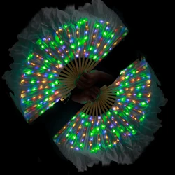1 Pair LED Fan Veils Belly Dance 100% Silk Fan Dancing Veil Glow Praise LED Light Up Show 1 Pair LED Fan Veils Belly Dance 100% Silk Fan Dancing Veil Glow Praise LED Light Up Show