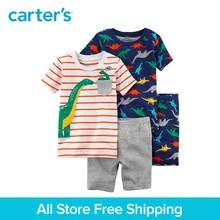 Carter’s 4-Piece baby children kids clothing Boy Summer Dinosaur Snug Fit Cotton Pajamas 13605110
