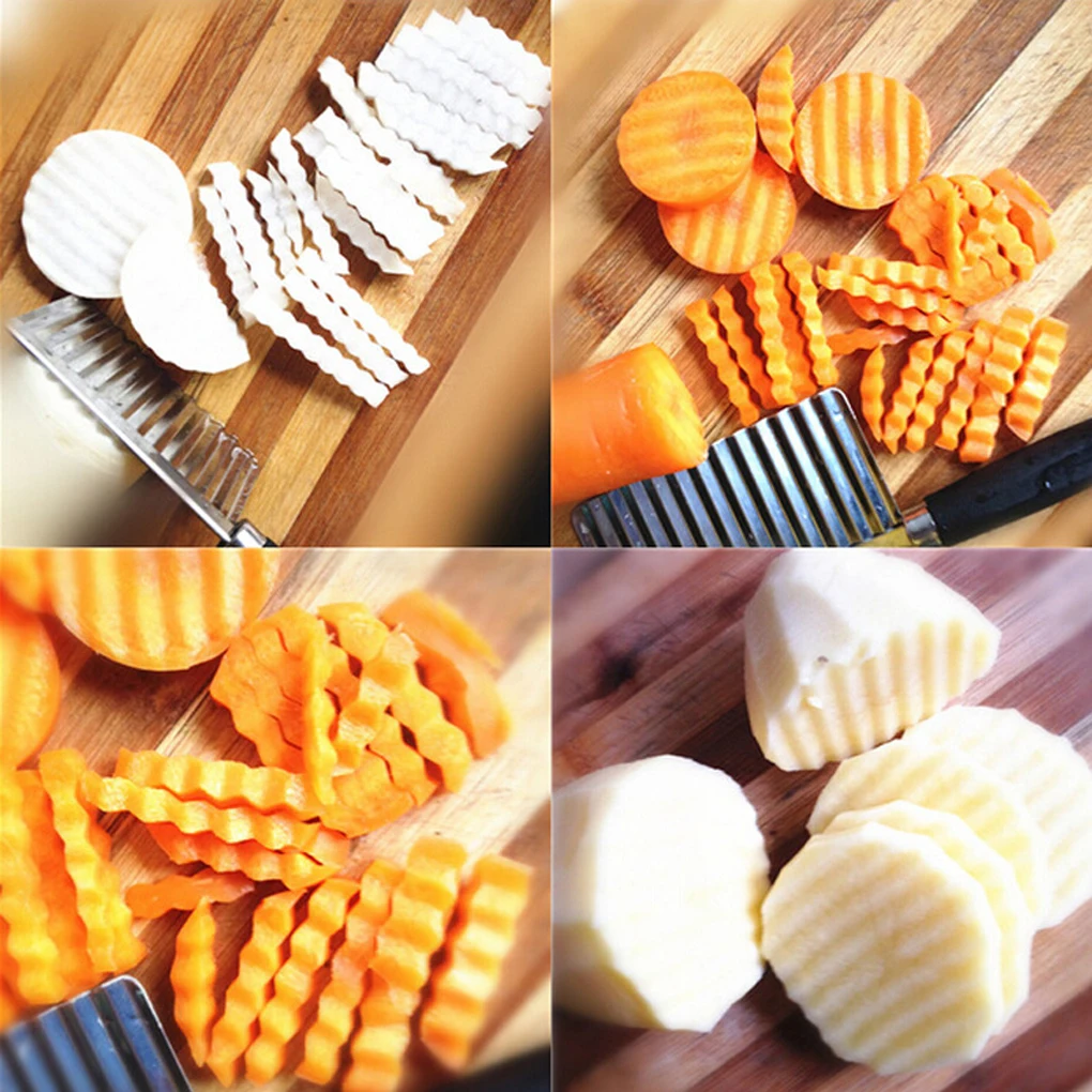 Креативные кухонные ножи из нержавеющей стали для картофеля и моркови, полосатая форма, режущие инструменты