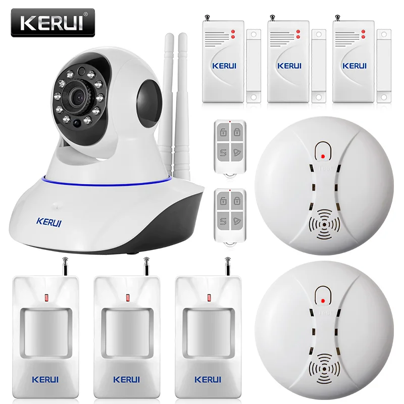 Original KERUI N62 720P WiFi IP Camera Home Office Burglar safety System Motion Sensors security system Kit 32G SD Card include Original KERUI N62 720P WiFi IP Camera Home Office Burglar safety System Motion Sensors security system Kit 32G SD Card include