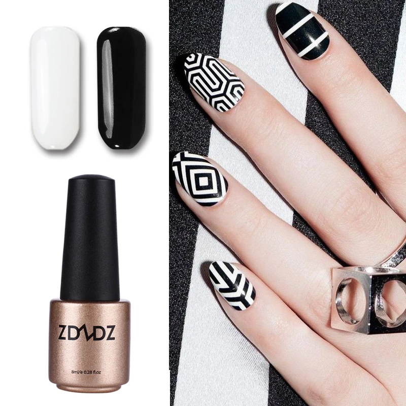 white-black-nail-gel-polish