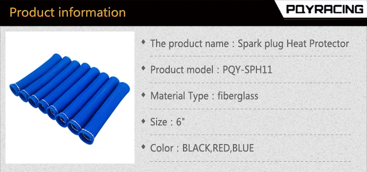 PQY-8 шт./лот Универсальный стекловолокно Свеча зажигания тепла протектор рукав оплетка топлива A/C масла линейный провод 6 'черный, красный, синий SPH11