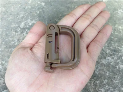 D-ring Clip Molle лямки Рюкзак Пряжка защелкивающийся замок поход горный подъем открытый прикрепить пластмассовая Скоба карабин Гримлок лагерь - Цвет: Brown