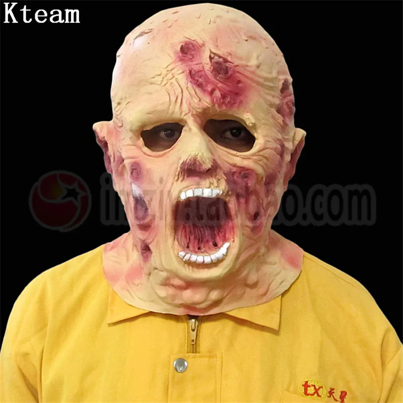 100% латекс реалистичный страшный Монстр скелет костюм латексная маска Alien Freddy Kluge