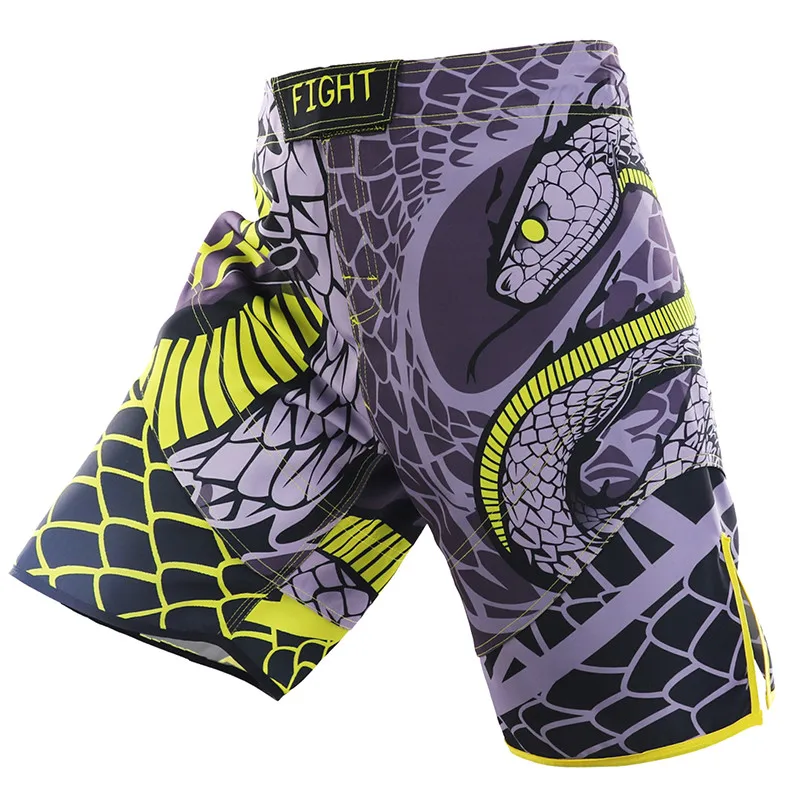 Змея спортивные дышащие свободные боксерские тренировочные штаны ММА короткие шорты для кикбоксинга короткие бои Муай Тай багажник
