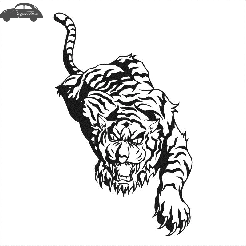Pegatina Tiger Decal Tigre Car Sticker Car Posters Vinyl Wall Decals Quadro Parede Decor Mural Wild Animal Sticker 719