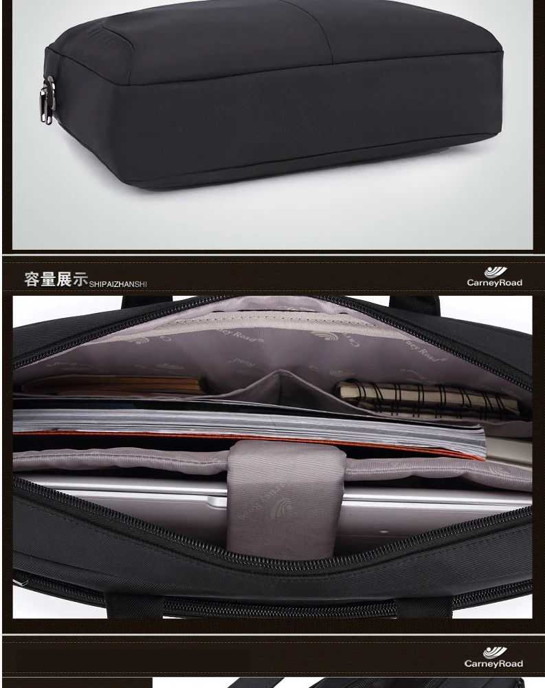 Carneyroad большой емкости деловой портфель для мужчин женщин Multi-function водонепроницаемая сумка-почтальон 13 14 дюймов ноутбук сумки