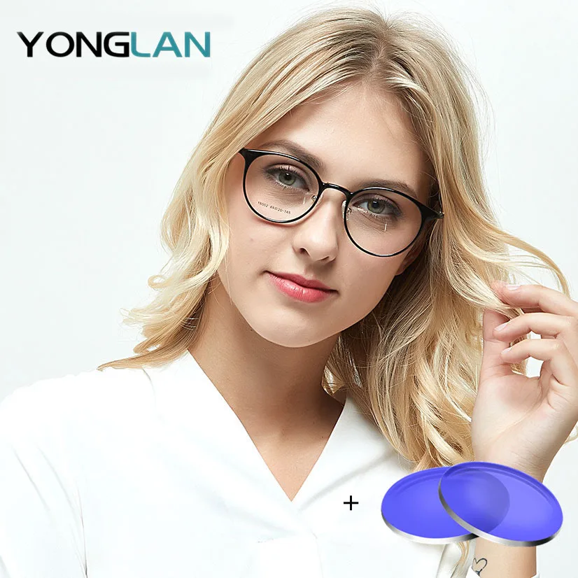 Yong Lan TR90 Round Glasses Frame With Myopia Prescription lens Women Assembly Customized Optical Astigmatism Anti Reflective |