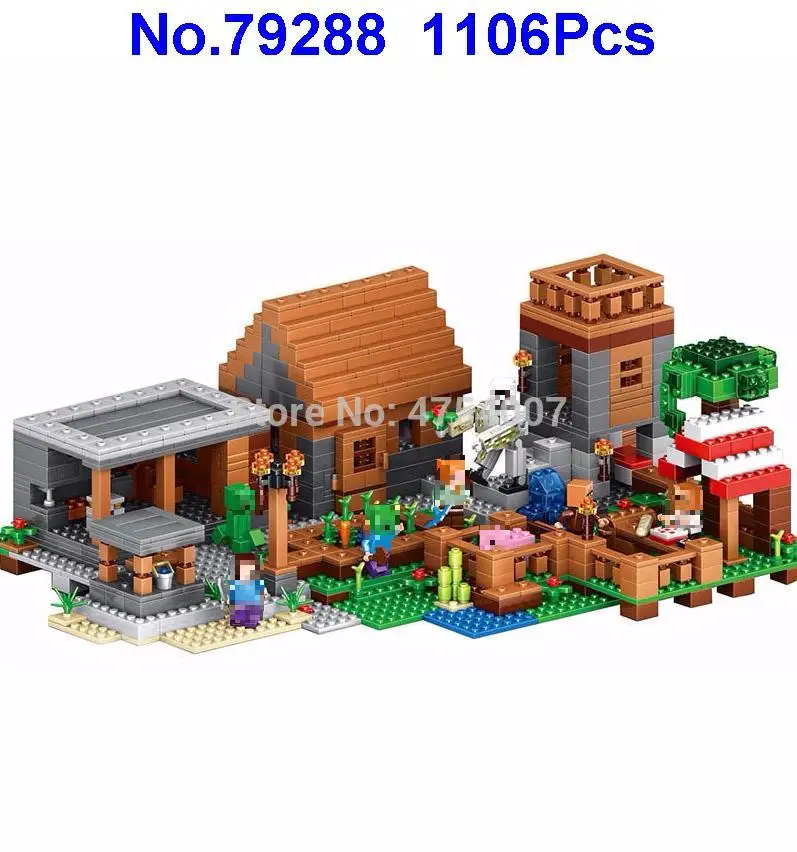 

79288 1106pcs My World Village Marketplace Adventures Steve Lele Building Block