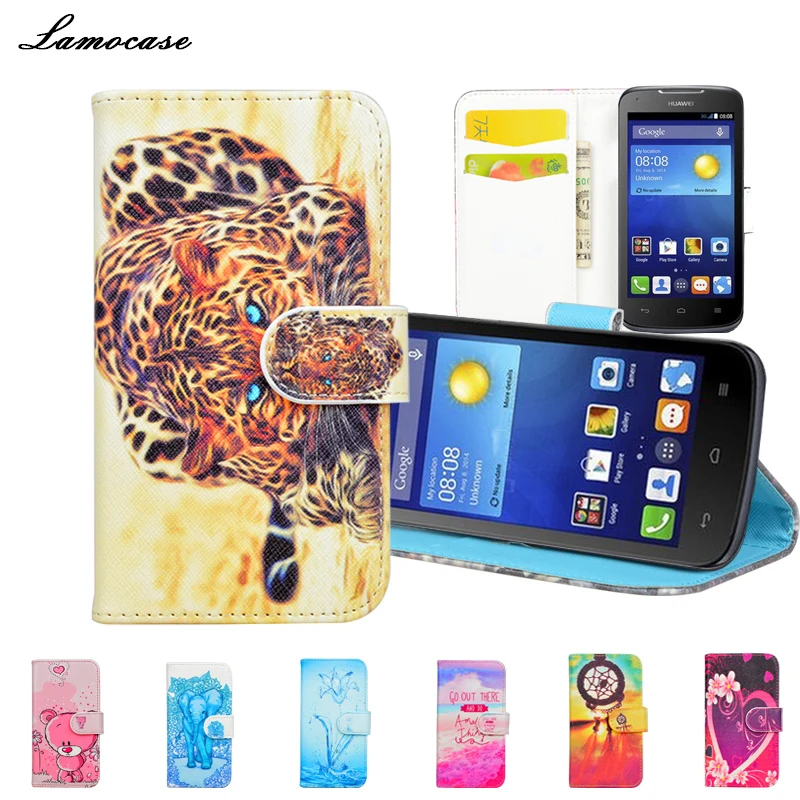 Priting Wallet Стенд PU Кожаный Case Для Huawei Ascend Y540 Откидная Крышка |