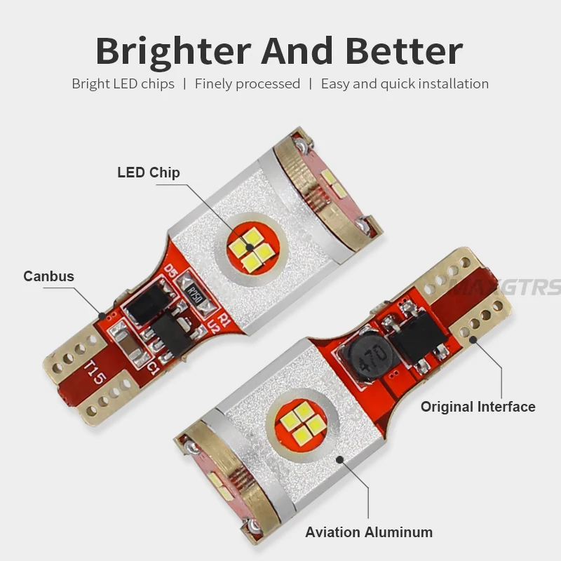 2x W16w T15 Csp светодиодная автомобильная лампа заднего хода Canbus Obc без ошибок автоматический резервный светильник сигнал поворота Тормозная лампа Красный Янтарный Белый 12 В