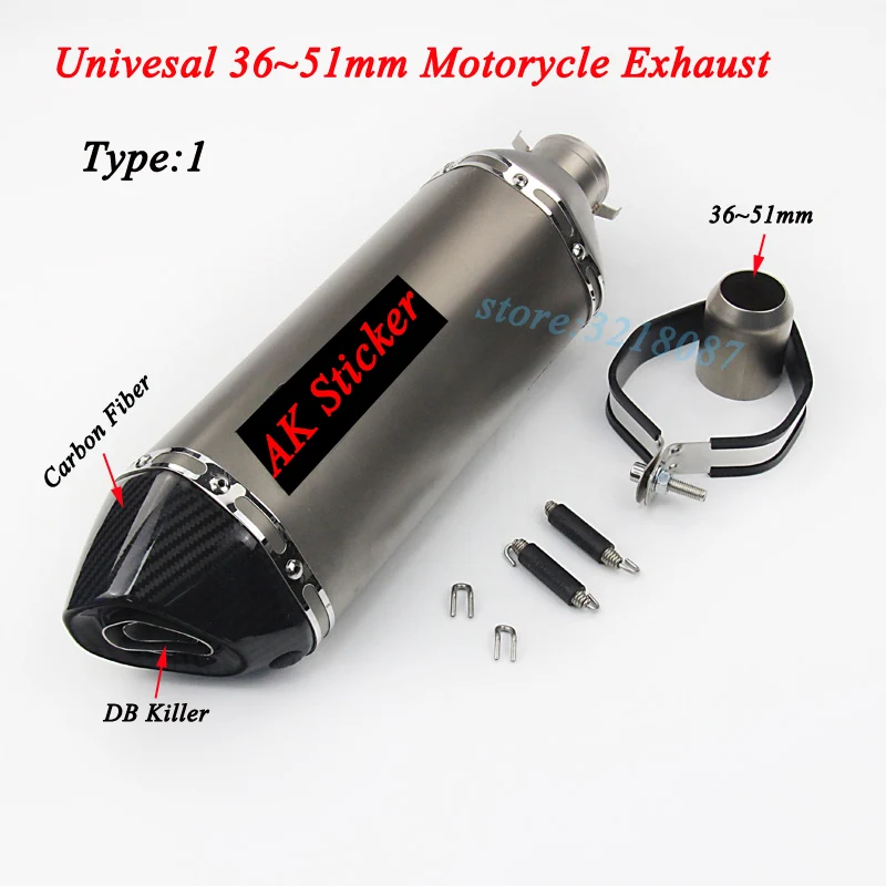 

470MM Exhaust Motorcycle Laser Marking Sticker Carbon Fiber Muffler DB Killer For CBR500 Ninja300 Z750 R3 GSXR600