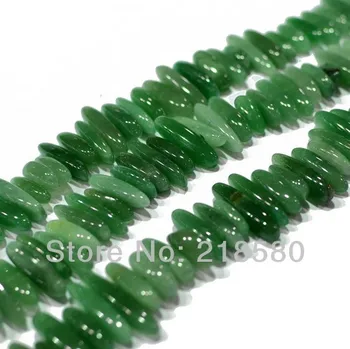 

H-CCB13 Green Agat Spike Stick Point Chip Beads 16inch Strand Approx 5mmx14mm-6mmx25mm