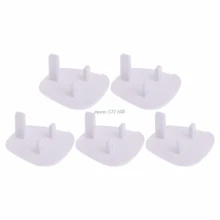 5Pcs UK Power Socket Outlet Mains Plug Cover Baby Child Safety Protector Guard White Color
