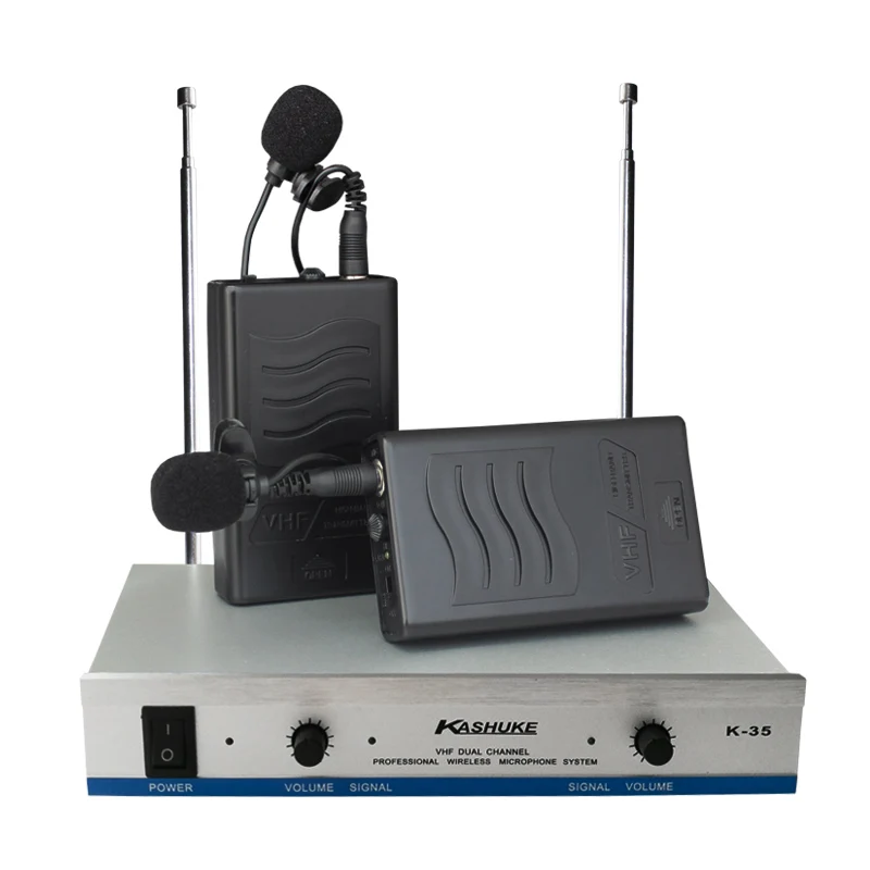 K35 High VHF Dual Channel Professional Wireless Microphone System with