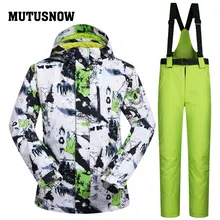 Мужская лыжная куртка, брюки, ветрозащитная, водонепроницаемая, термо, для катания на лыжах, сноуборде, костюм, зимняя одежда, брюки, уличная спортивная одежда, пальто, брюки