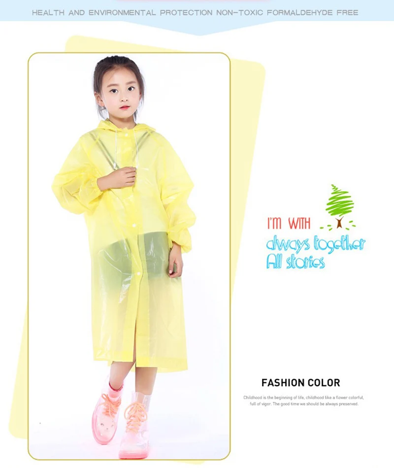 Прозрачный детский плащ-дождевик с капюшоном для детей, пластиковый дождевик, водонепроницаемое пончо, непромокаемая одежда для кемпинга, непроницаемая