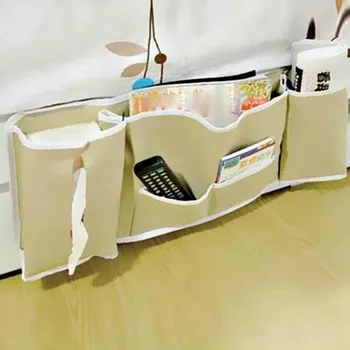 

hanging bag organizer PVC + Polyester storage hanging bag Bedside Bed Pocket Bed Organizer Hanging Bag Phone Useful L0717
