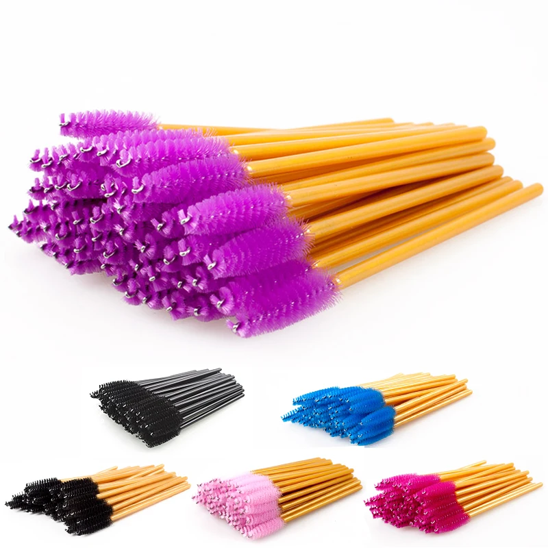 

50Pcs/Pack Eyelash Extension Disposable Eyebrow brush Colored Eyelash Comb Mascara Applicator Wands Makeup Tools Cosmetic Set