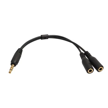 

2019 3.5mm Y Splitter Cable Gold Plated Stereo Audio Male To 2 Female Headset Mic Headphone Adapter For PC Laptop Computer Black