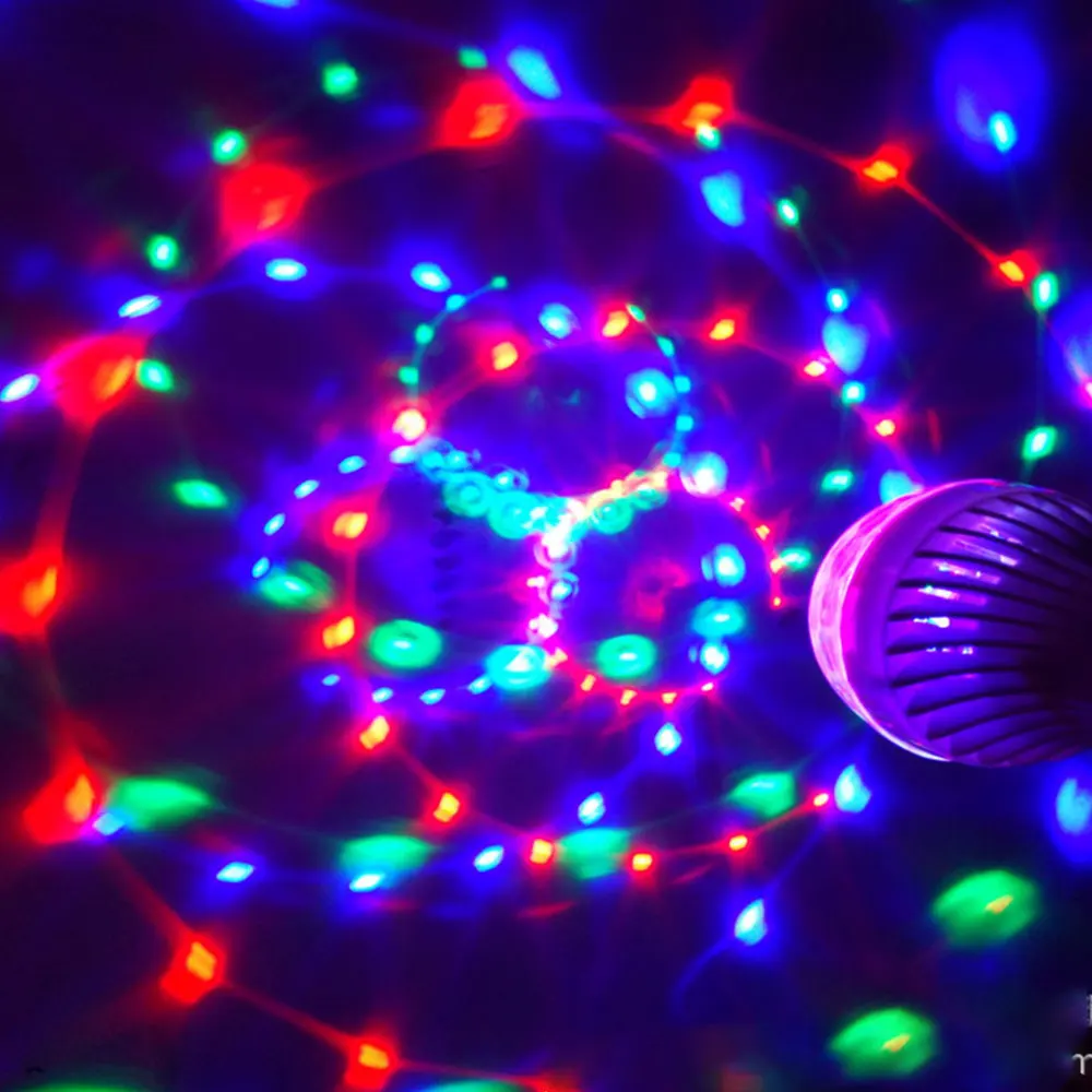 

Tanbaby E27 Crystal Ball Stage Lighting Effect AC85~250V Crystal Magic Ball Stage Lamp 1.5W Laser Light Bulb For Home Party KTV