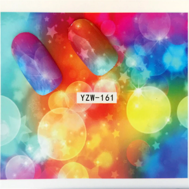 

YWK 1 Sheet Blue Sky/Strawberry / Ice Cream Designs French Nail Water Decals Ar Transfer Stickers Decoration DIY