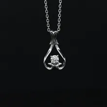 LASAMERO Halo 0.181CT 18k Gold Round Cut Square Center Pave Set Natural Diamond Pendant Necklace Chain Women Fine Jewelry