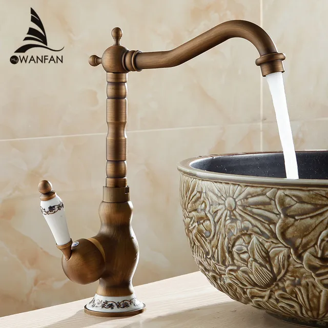 Basin Faucets Antique Bathroom Sink Mixer Deck Mounted Single Handle Basin Faucets Antique Bathroom Sink Mixer Deck Mounted Single Handle Hole Wc Faucet Br