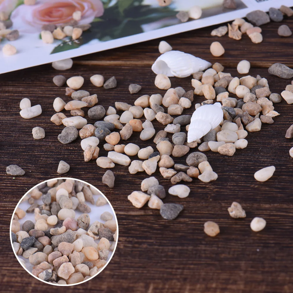 

100% Natural Small River Sand Stones Rocks Size 3-4mm Fairy Garden DIY Omaments For Micro Landscape Decorations Accessories