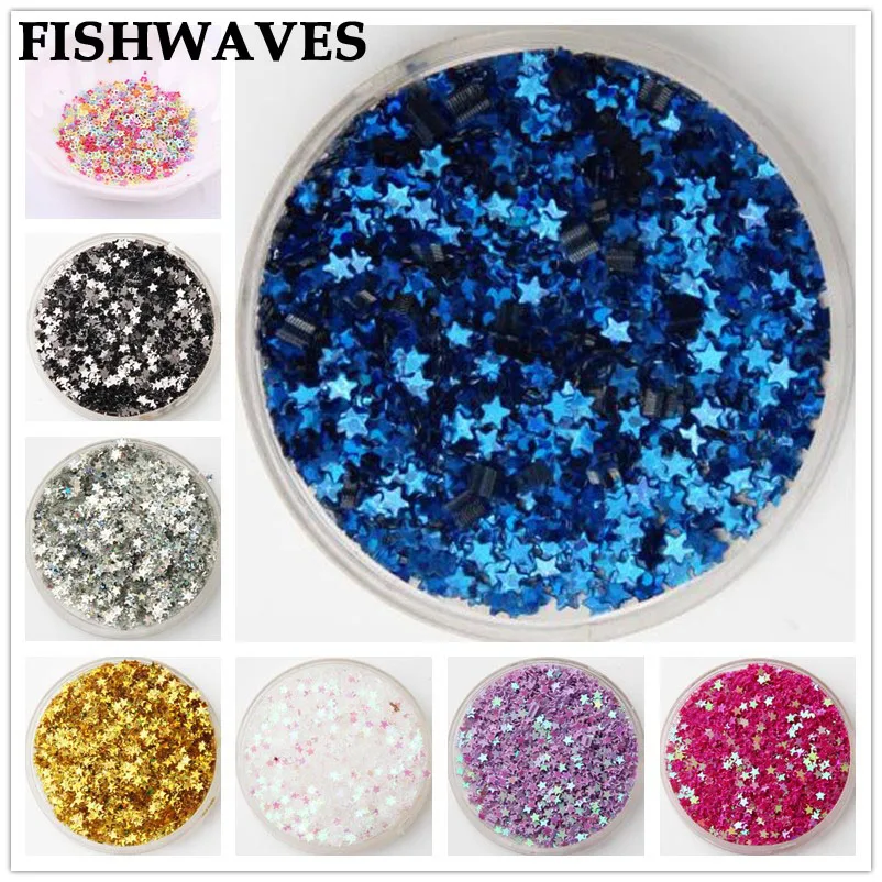 

FISHWAVES Multi Color 20g 4mm Star Shape PVC loose Nail Sequins Laser Sequins Paillettes Flakies Manicure Nail Art Decoration
